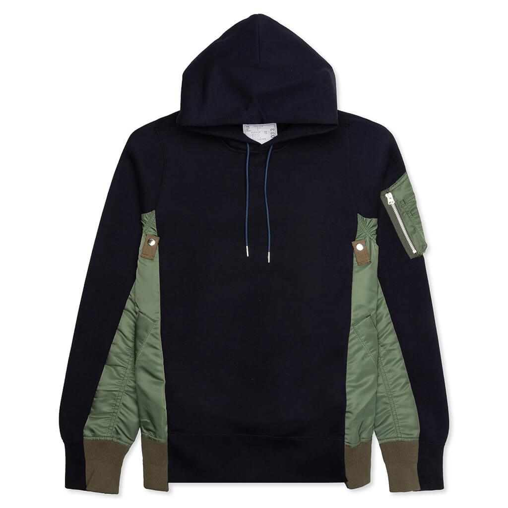 Sacai Sponge Sweat x MA-1 Hoodie - Navy/Khaki