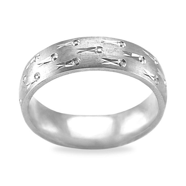 Mens Wedding Band with a Fish Pattern