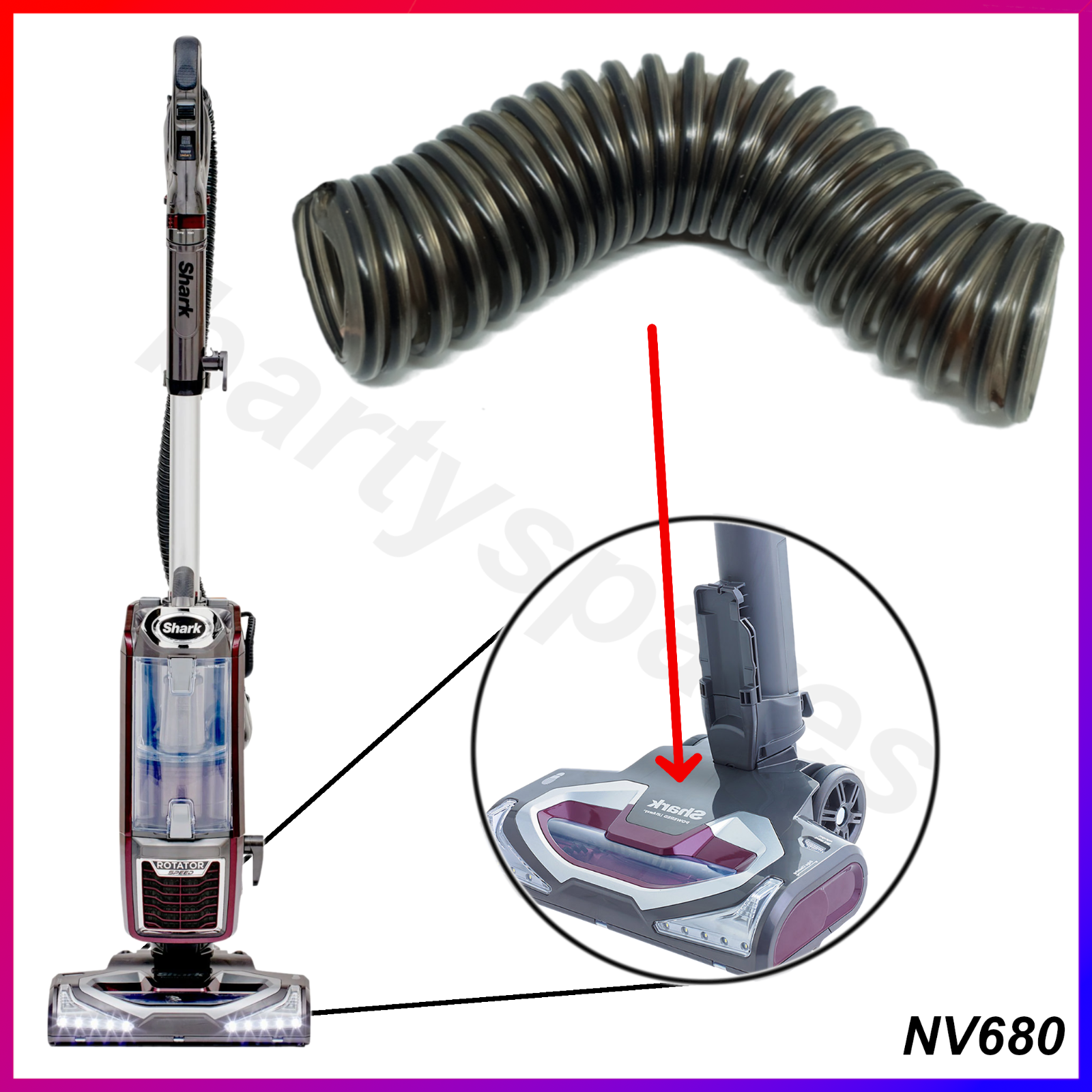 Vacuum Cleaner Lower Duct Repair Hose For SHARK NV680/NV680UK/NV680UKT Parts New