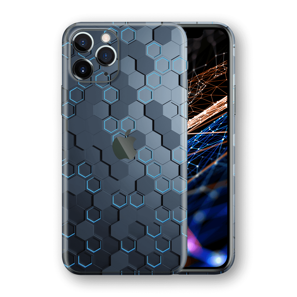 Iphone 11 Pro Blue Hexagon Skin Wrap Decal Easyskinz