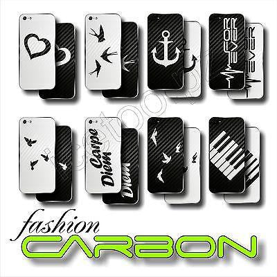OLD SCHOOL 3D CARBON Fiber BACK ONLY Skin for iPhone 5S