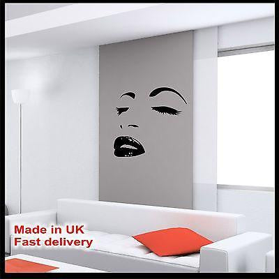 WOMAN FACE Fashion Lips Eyes Abstract Vinyl Wall Art Sticker - Wall Art Decal