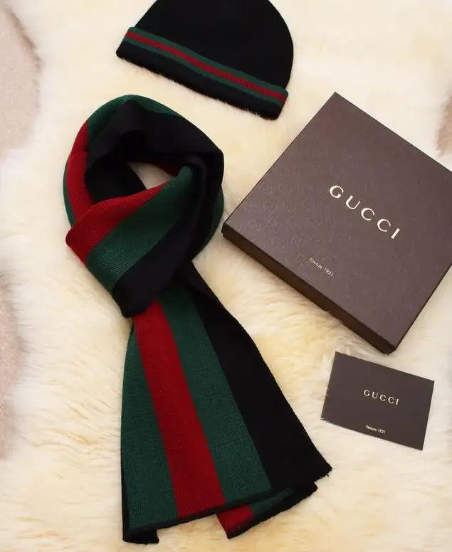 gucci hat and scarf set for men