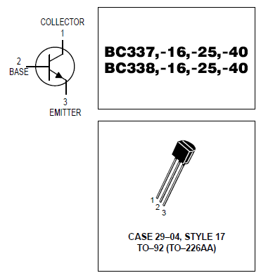 Transistor BC338 Pequeña Señal nte123ap 