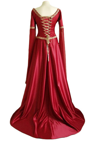 ATOMIC RED CHEST STRAP LONG SLEEVED GOWN