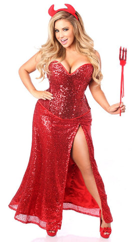 TOP DRAWER PREMIUM RED SEQUIN DEVIL COSTUME