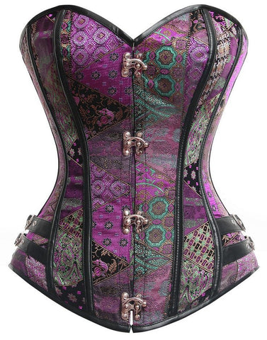 ATOMIC MIX IT UP PURPLE STEEL BONED STEAMPUNK CORSET