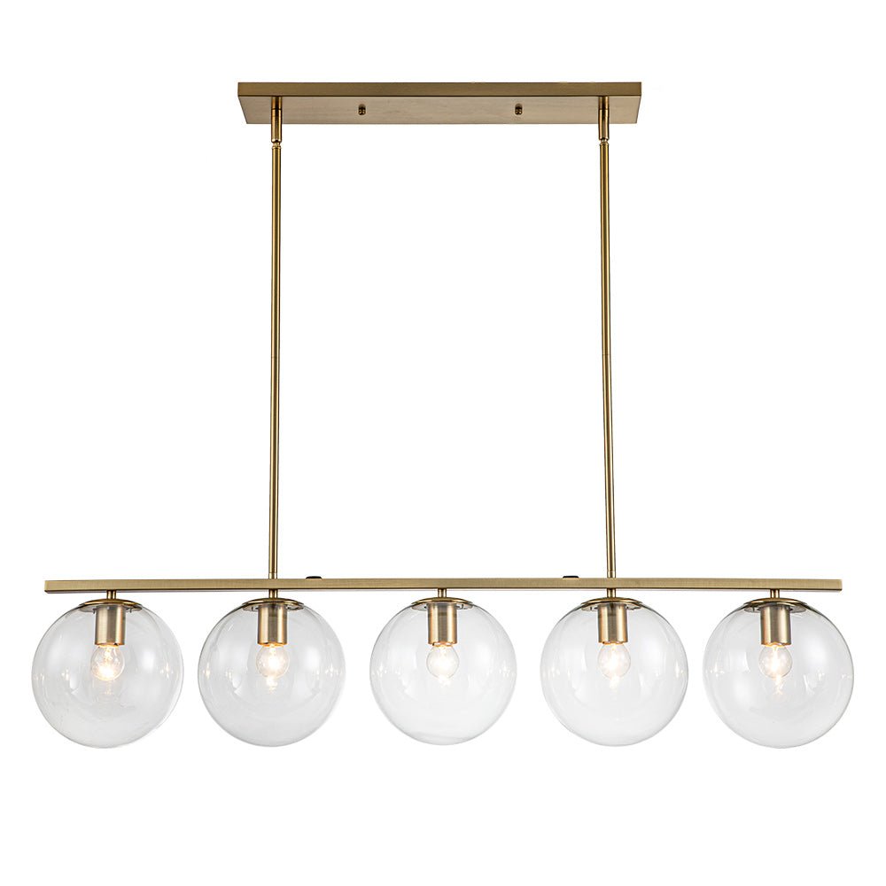 glass globes linear chandelier