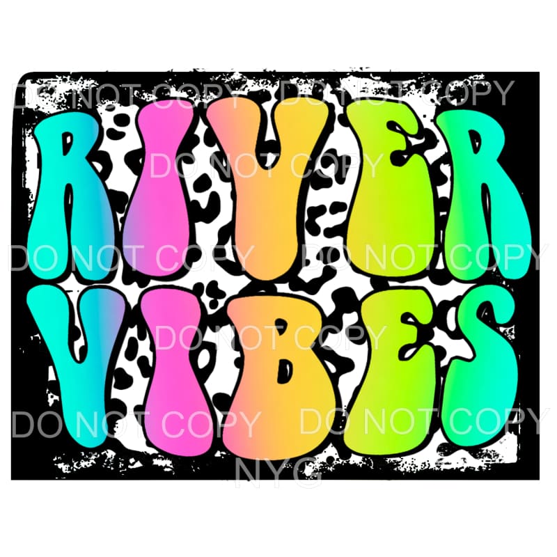River Vibes Tie Dye Leopard Retro Summer Beach Vacation Ready To Press Sublimation Transfer Or Iron On Vinyl Transfer