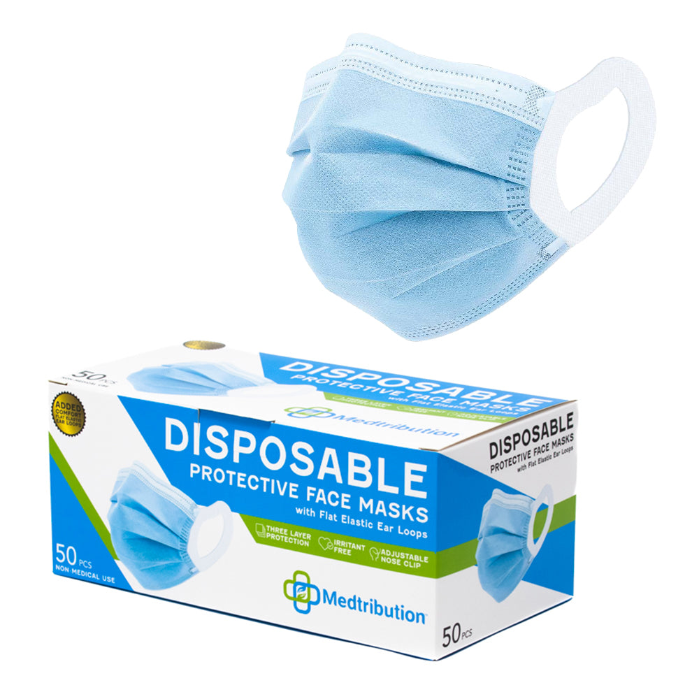 3-Ply Disposable Face Mask (Box of 50)-as low as $7.00 - David Scott Co.