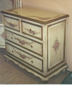 Antique White Pink Rose Dresser R Furniture By Olinda Romani