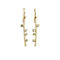 diamond ear rings in 18 carat gold