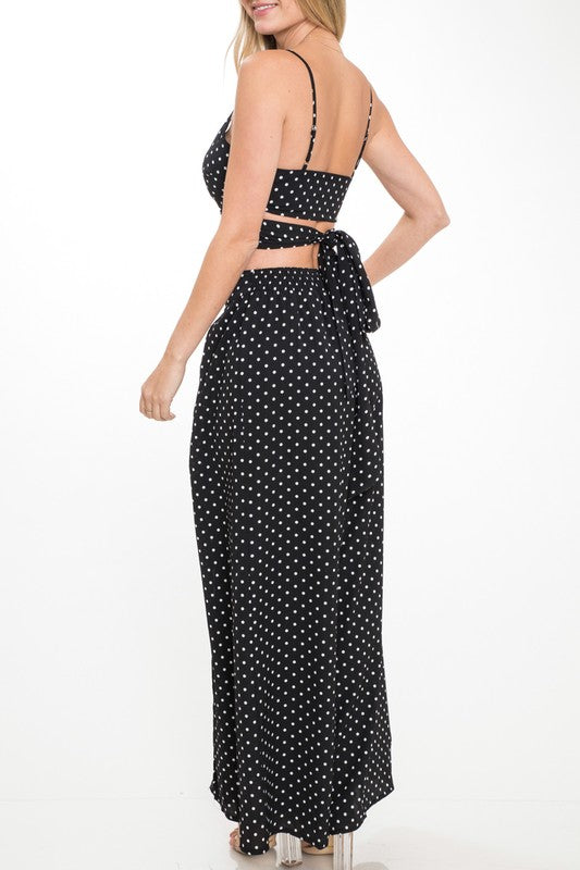 Fashion Polka Dot Black Cut Out Pants