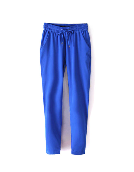 Royal Blue Casual Women Pants Edite Mode 7389