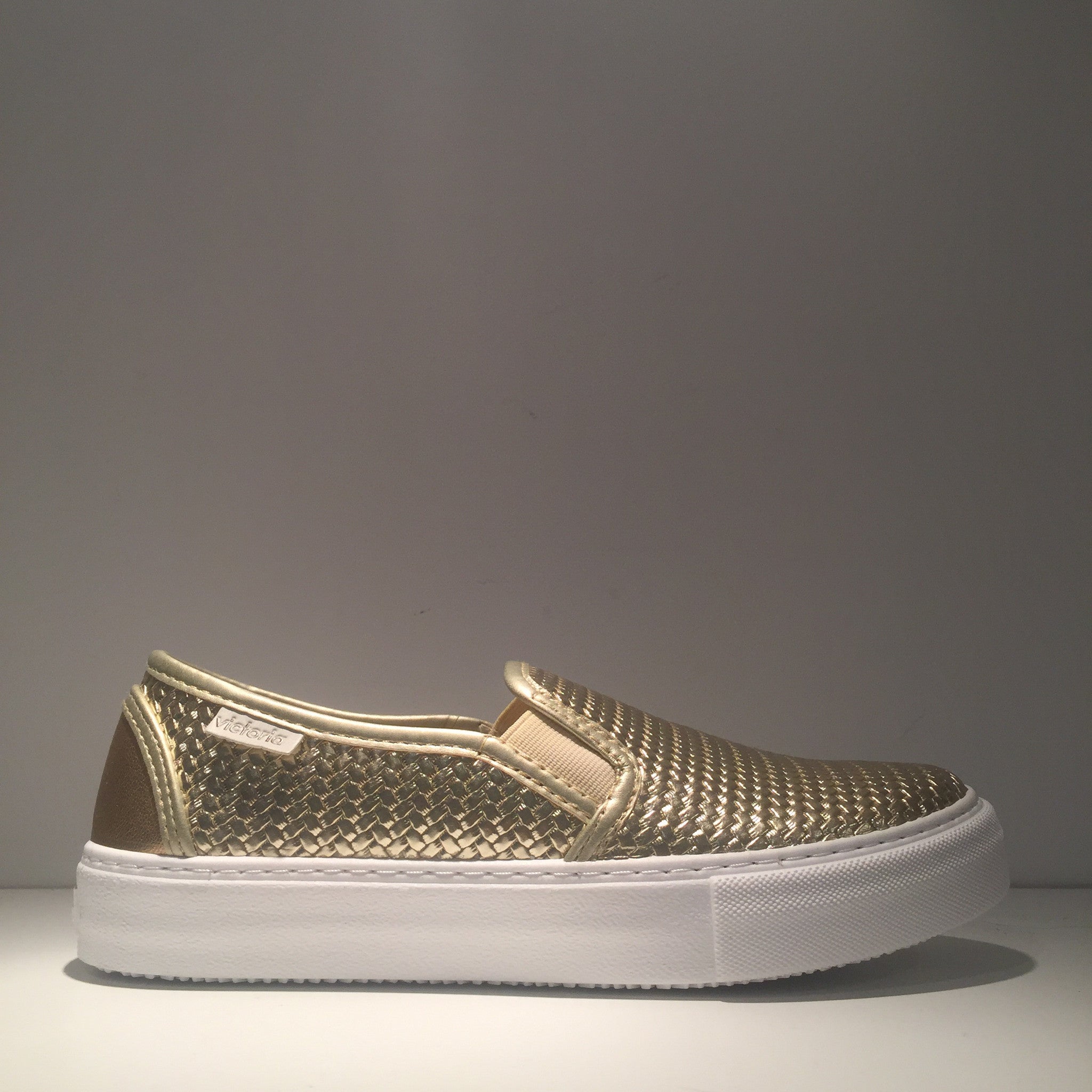 Fashion Gold Metallic Slip On Sneaker Edite Mode 6530