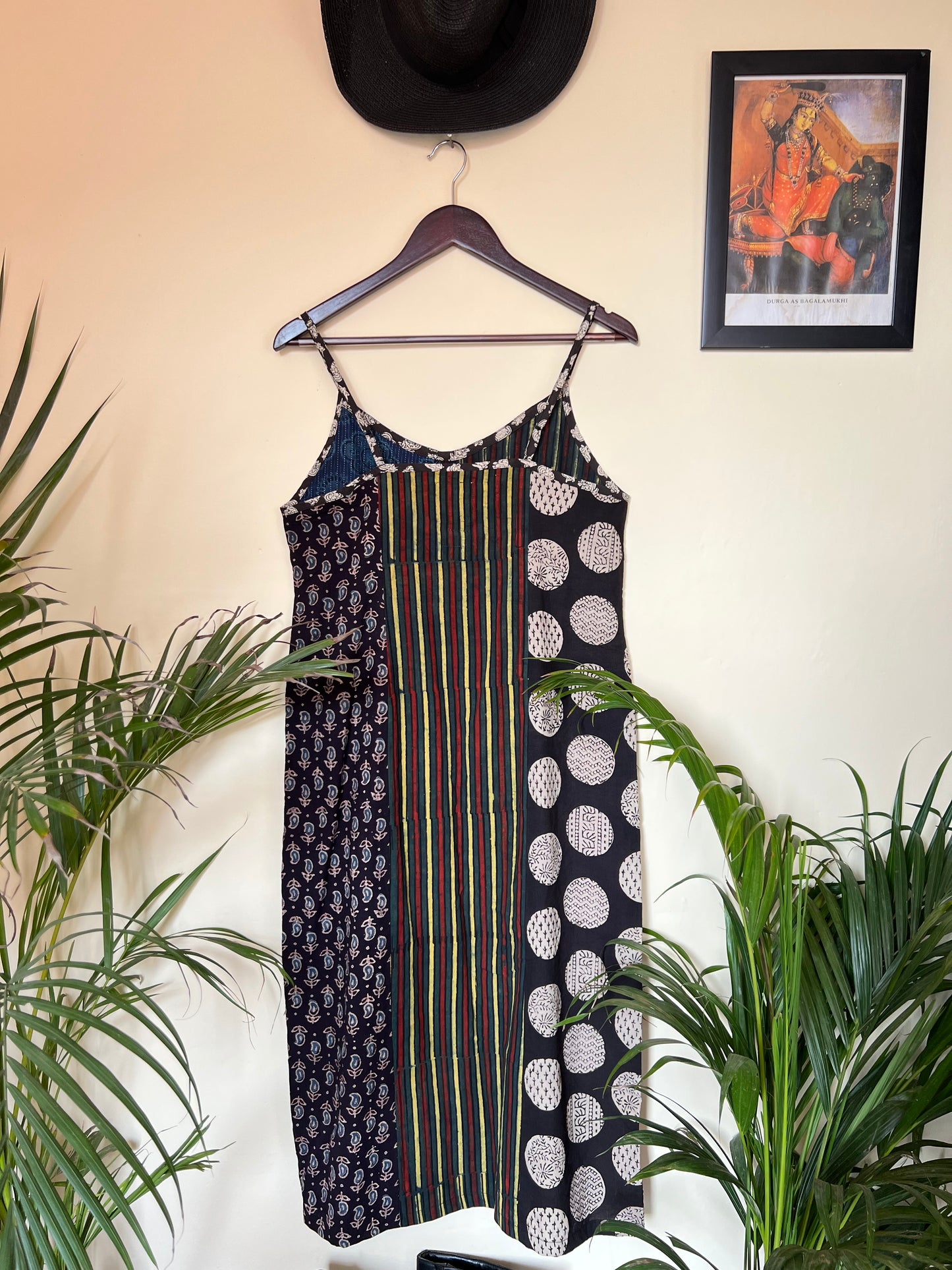 Ajrakh Blockprint Engineered Panels Slip Dress 3