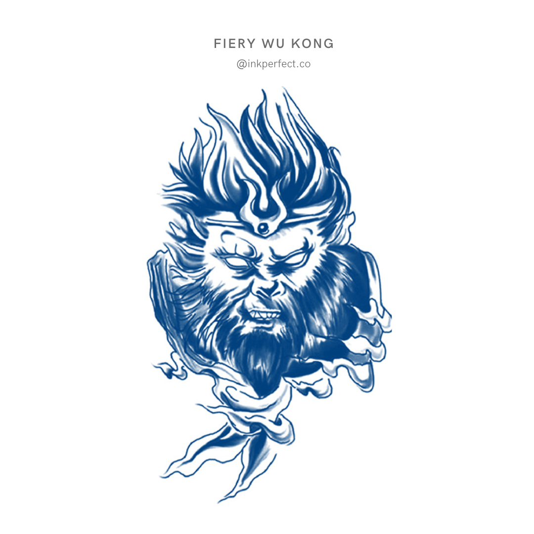 Fiery Wu Kong | inkperfect's Jagua sticker tattoo – 