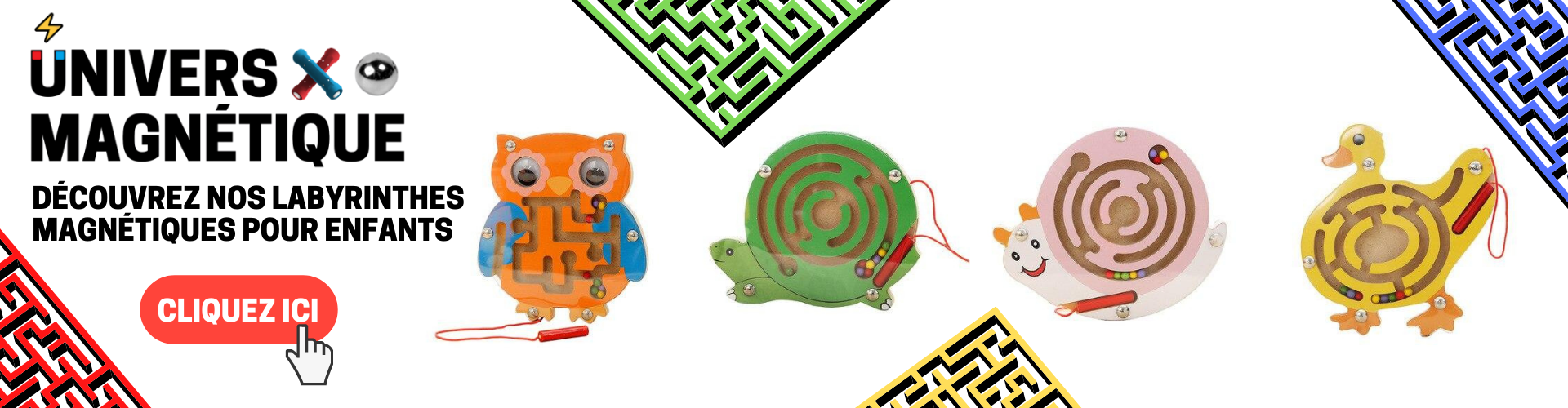 labyrinthes magnétiques jeux jouets aimantés pour petits univers magnétiques