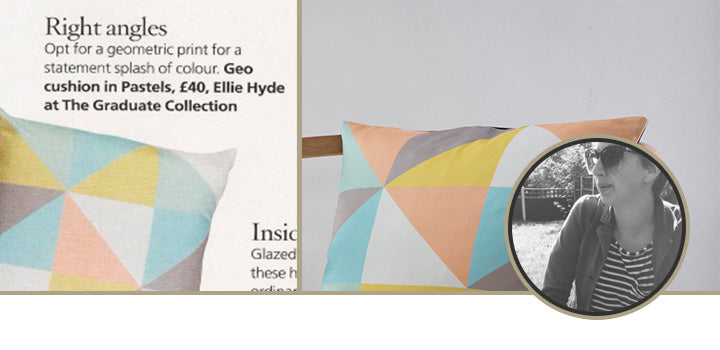 GEO CUSHION IN PASTEL - HOUSE BEAUTIFUL