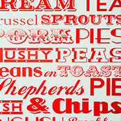 ENGLISH DINNER WALLPAPER RED