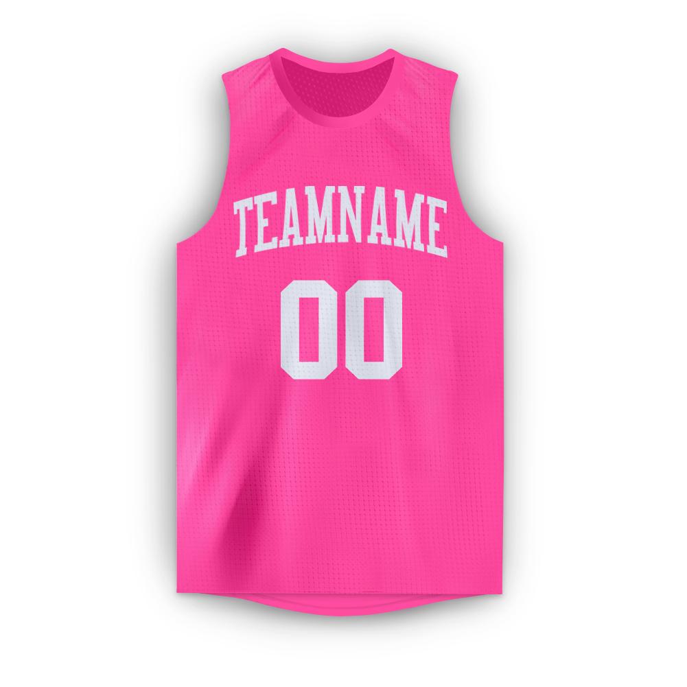 pink and white basketball jersey