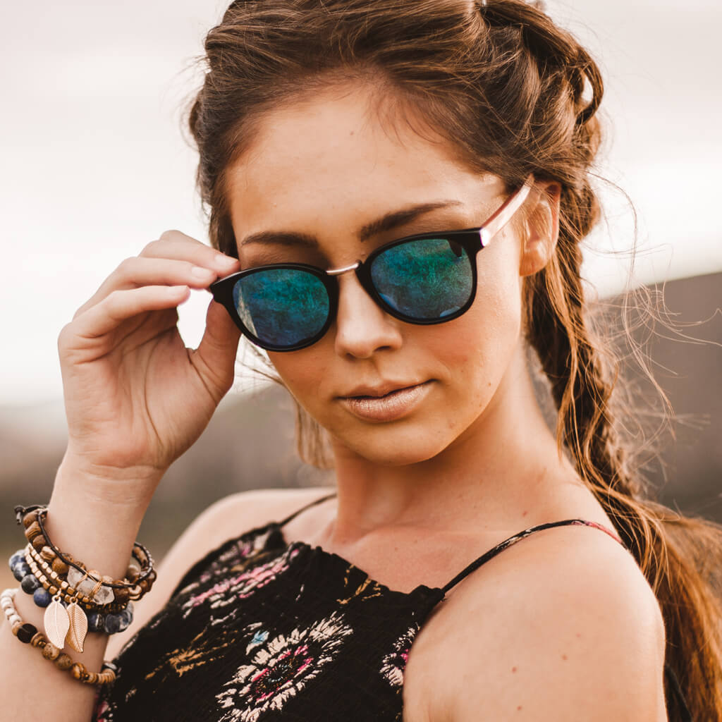 Ada Cotton-Based Acetate Eco Sunglasses with Polarized Lenses