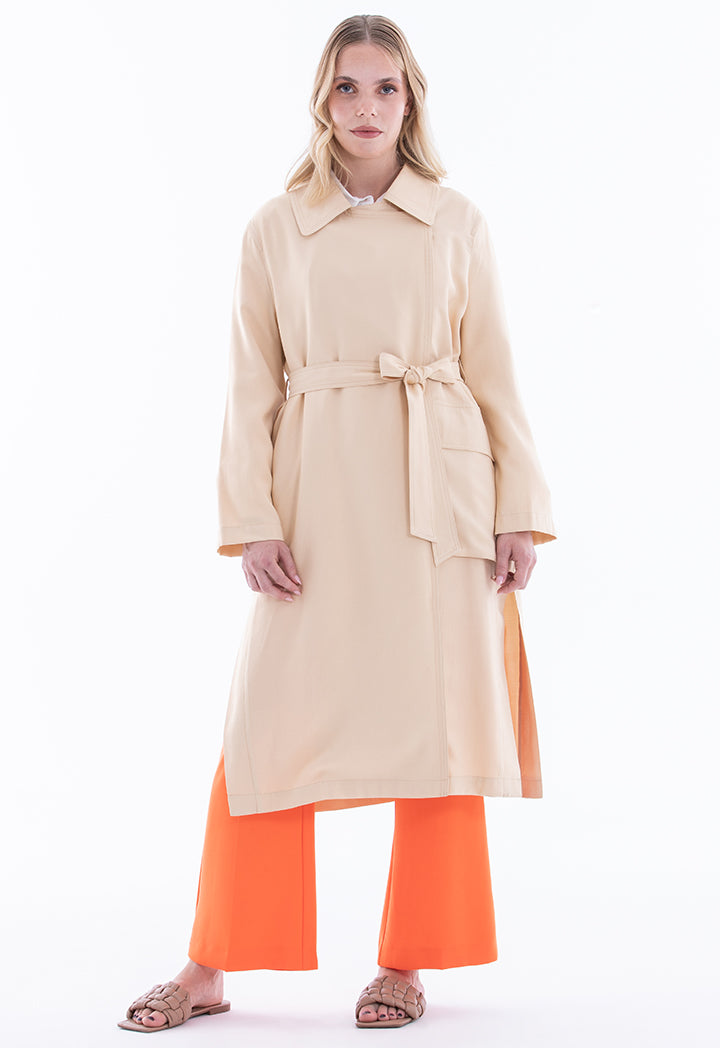 Solid Lightweight Side Slits Coat – ZAY