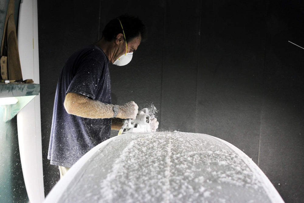 Bill Minard Shaping an Ultimate longboard