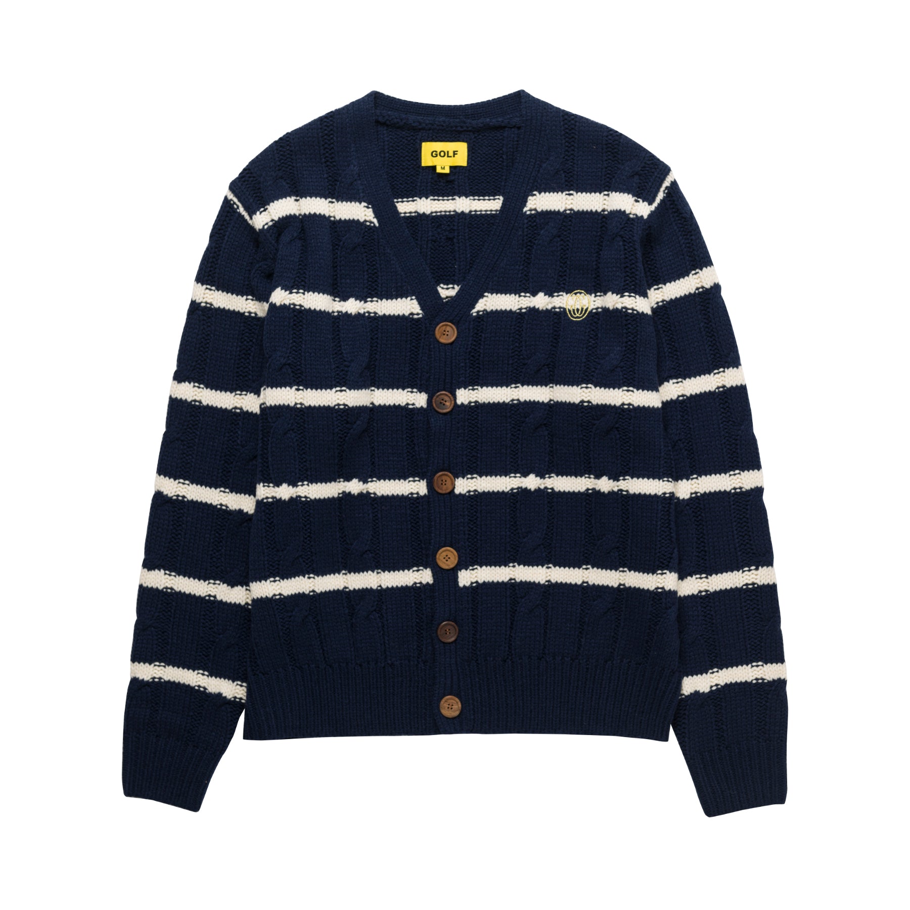STRIPED MOHAIR CARDIGAN by GOLF WANG