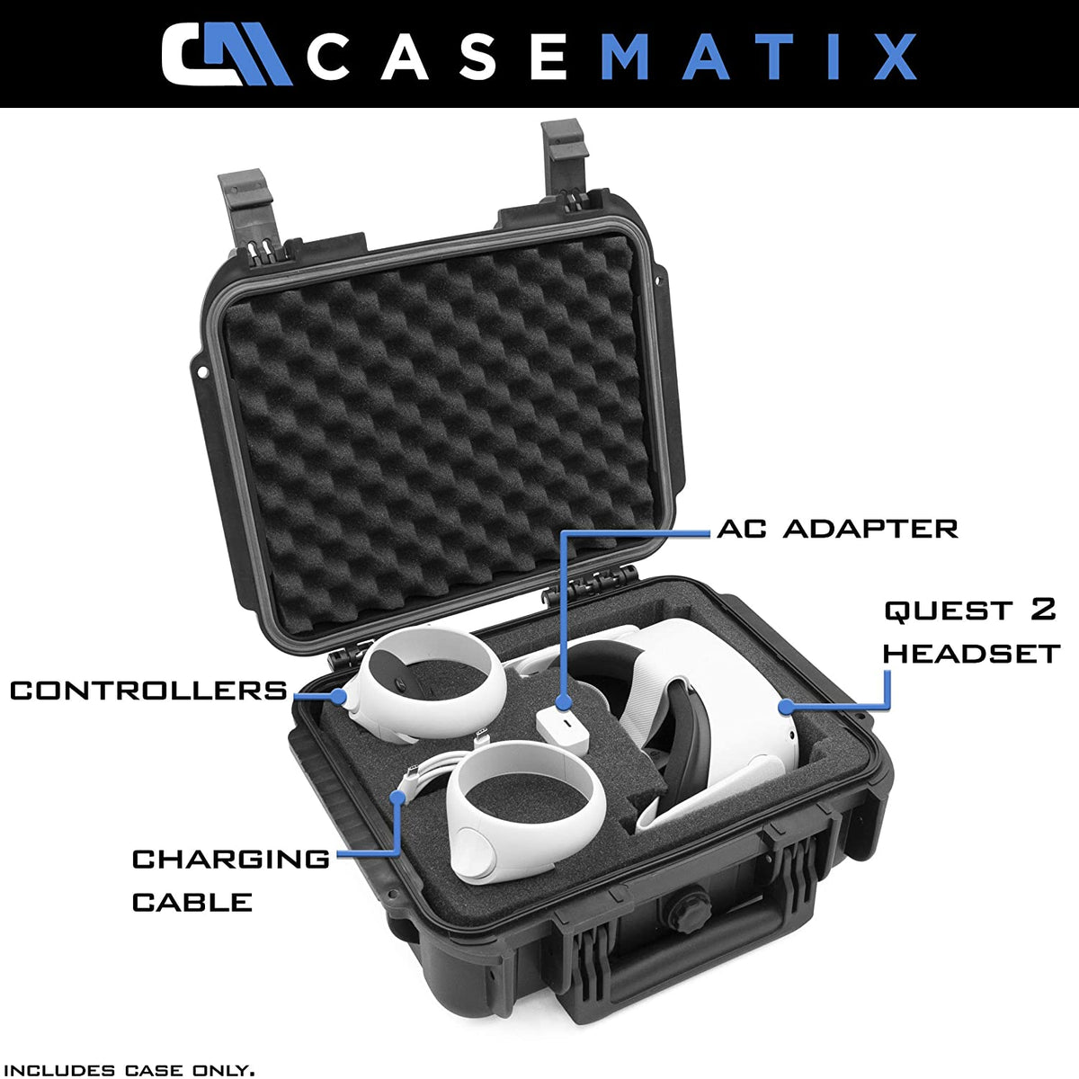 CASEMATIX Waterproof Hard Case Compatible with Oculus Quest 2 and Ocul