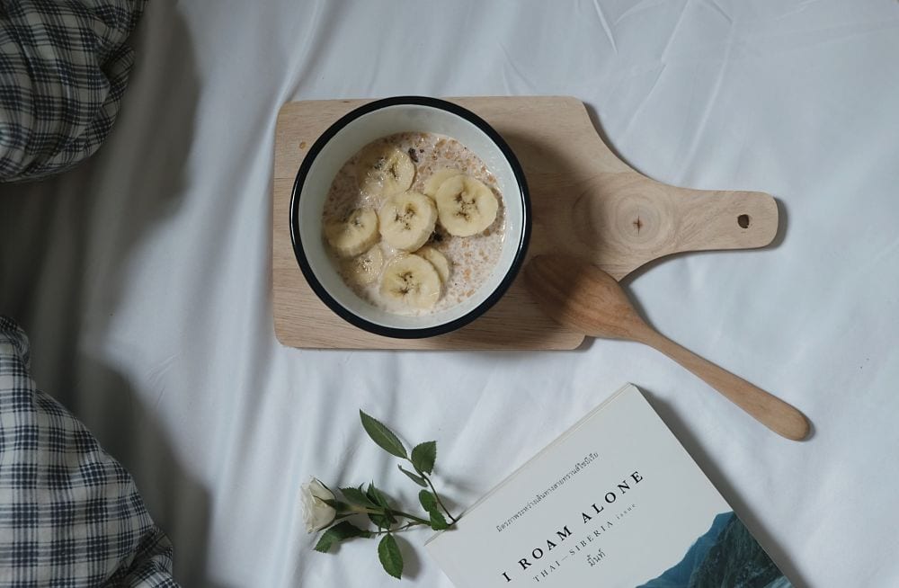 Desayuno porridge plátano