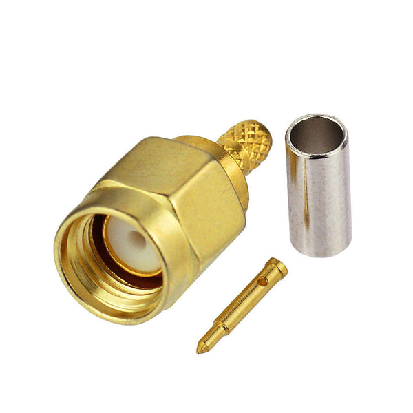 RG316 RG188 RG179 Cable Lekai Multifunctional Meet Different Needs 10 PCS Gold Plated Crimp SMA Male Plug Pin RF Connector Adapter for RG174 