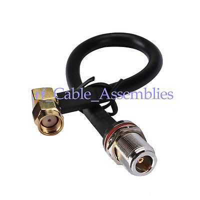 BNC plug RA to BNC male right angle RF connector RG142 cable jumper pigtail 30cm 