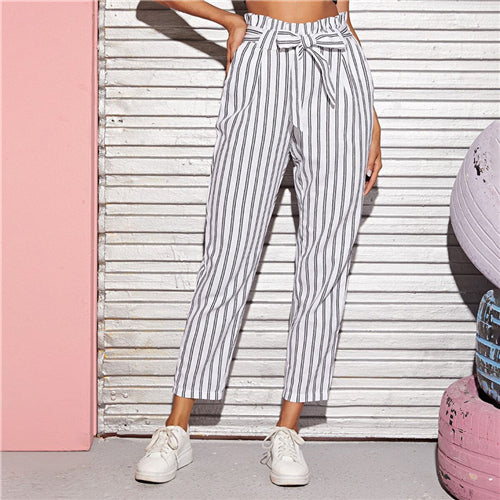 striped summer pants