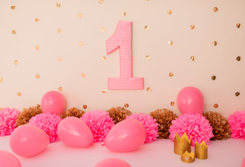 pink baby birthday background