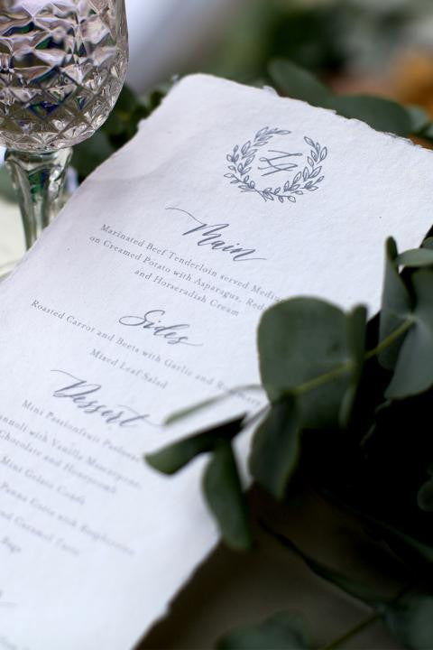 terrace press letterpress wedding menu
