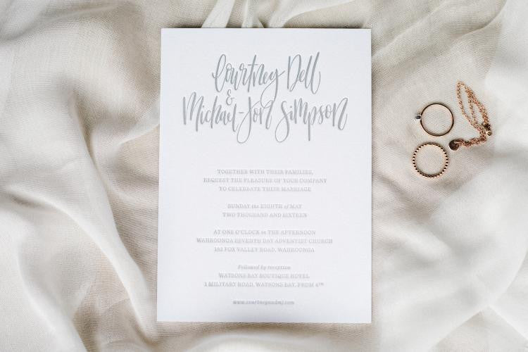 terrace press letterpress wedding invitation