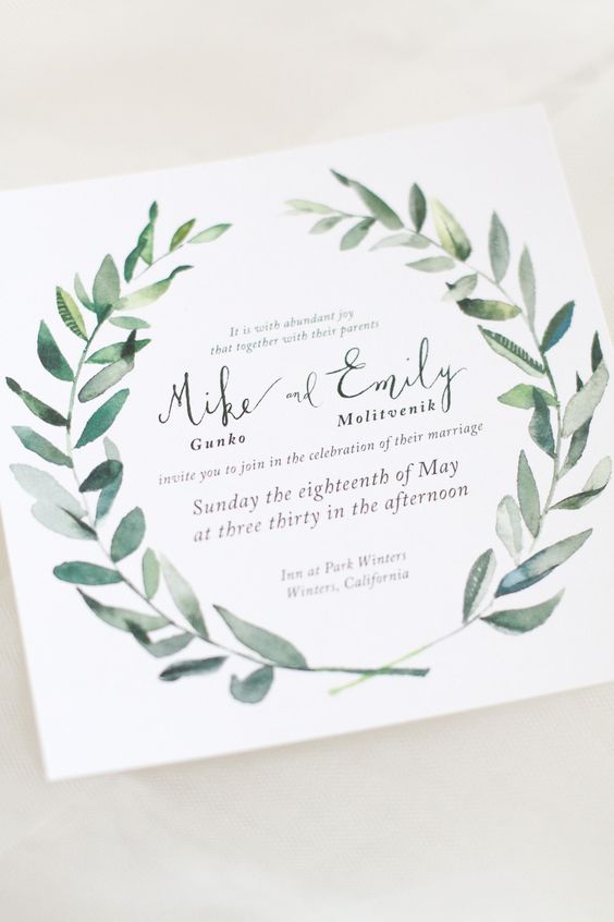 pantone kale wedding stationery