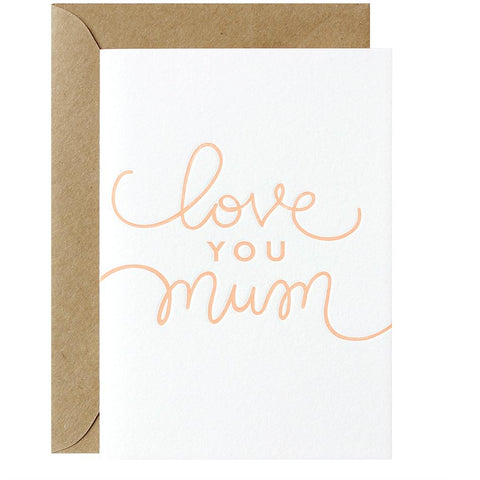 love you mum letterpress