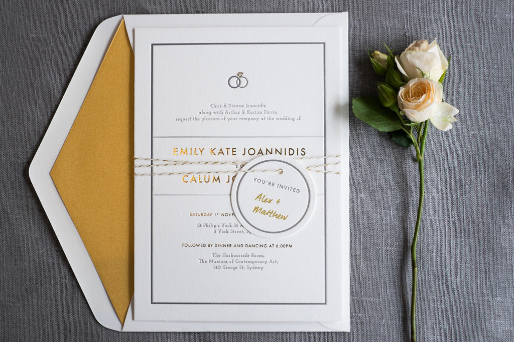 wedding invitation foil stamping
