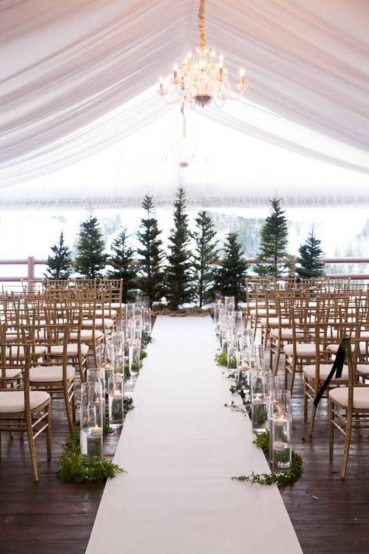 christmas tree wedding altar