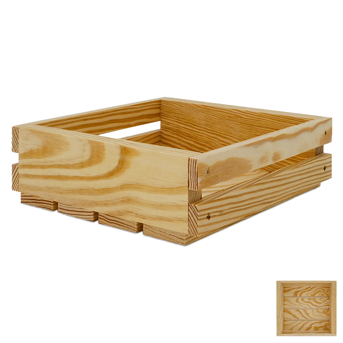 8 inch wooden gift basket crate by Carpenter Core