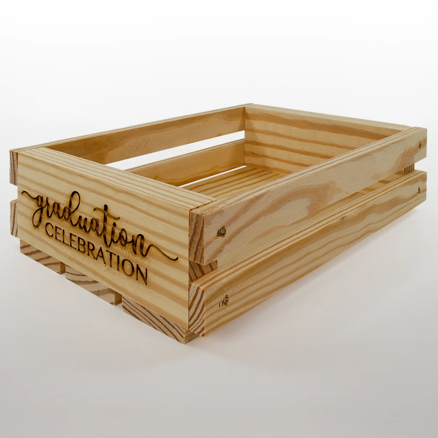 Custom branded 8 inch wooden gift basket crate by Carpenter Core