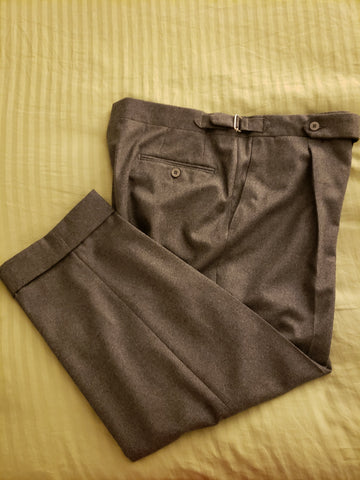 grey wool flannel Stoffa trousers