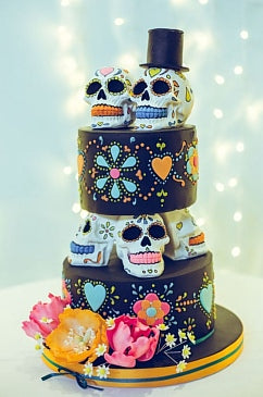 Halloween Wedding cakes, halloween wedding ideas,fall weddings,halloween party,day of the dead party ideas