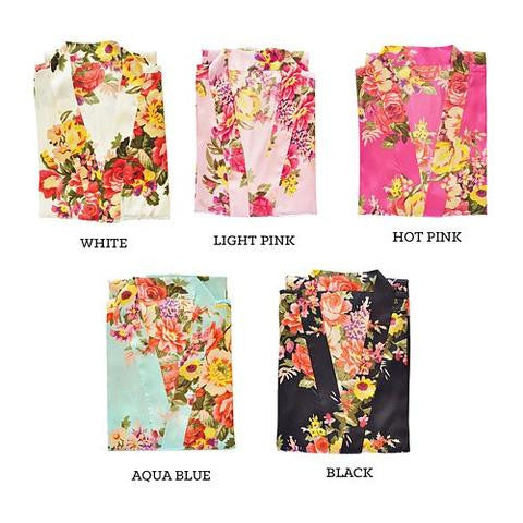 Floral Satin Robe Colors
