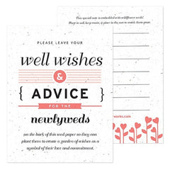 Coral Wedding Reception Ideas, Well Wishes Cards