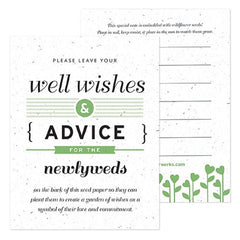 Green Wedding Reception Ideas, Well Wishes Cards