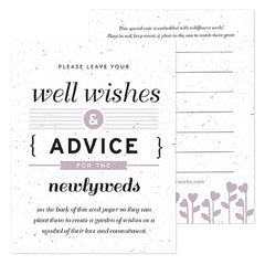 Lilac Purple Wedding Reception Ideas, Well Wishes Cards