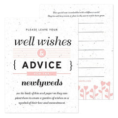 Pink Wedding Reception Ideas, Well Wishes Cards